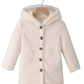 Girls teddy hooded coat white