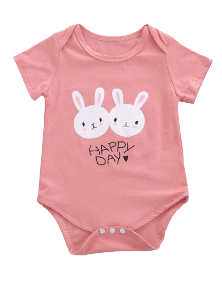 Pink bunny graphic bodysuit for baby 