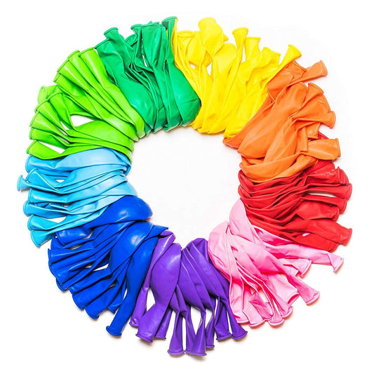 100 Pack (9 color) Party Balloons 10 Inch Strong Latex, Multicolor Balloons | Adorbs Online
