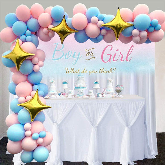 Party box - 104 Piece Pink, Blue, Gold Gender Reveal DIY Garland Kit | Adorbs Online