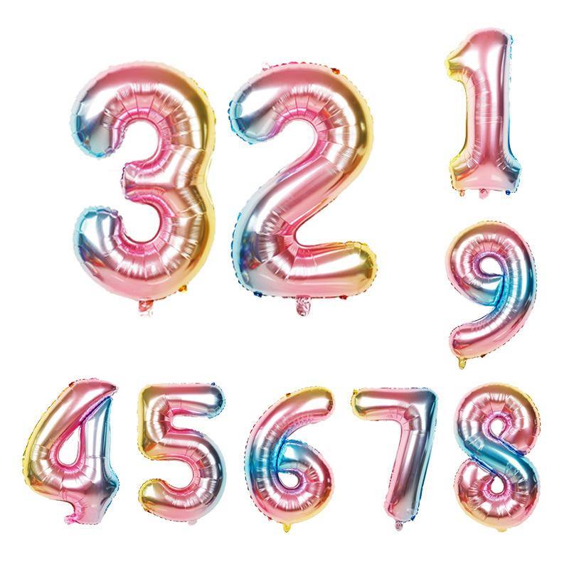 40 inch Gradient Rainbow Number 9 - Number Balloon | Adorbs Online