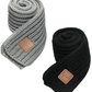 Kids Scarf knitted pattern black grey