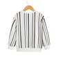 Boys Vertical Stripped Crewneck Jersey With Letter Patched Pullover