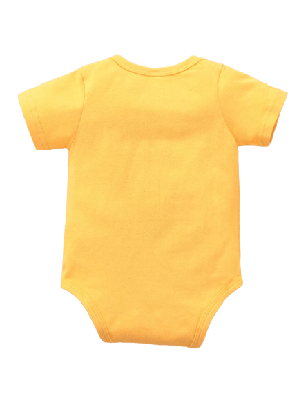 "For this child we have prayed" graphic short-sleeve yellow bodysuit for baby