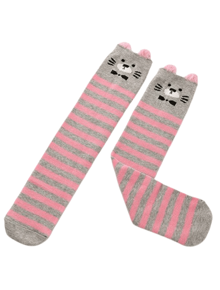 Long Overknee Knee Striped Socks For Girls