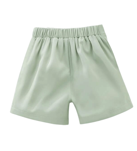 Girls short mint green pleated shorts