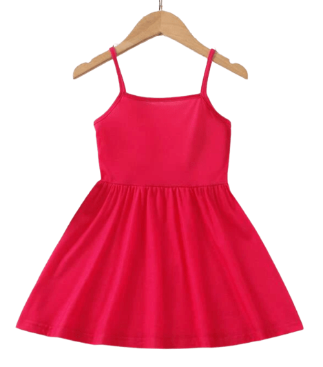 Girls hot pink short sleeve A line dress