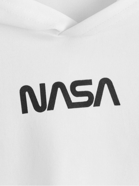 White NASA Hoodie For Kids