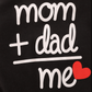 Mom + Dad = Me graphic short sleeve bodysuit for baby