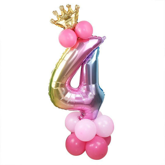 Crown Birthday Balloon Number 4 Wedding New Year Jumbo Huge Giant Foil | Adorbs Online