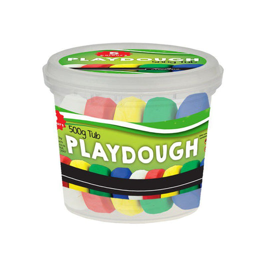 Play Dough 500g - 5 Colors (White, Red, Green, Yellow and Blue)