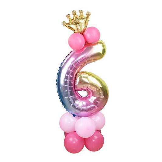 Crown Birthday Balloon Number 6 Wedding New Year Jumbo Huge Giant Foil | Adorbs Online