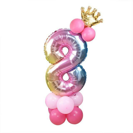 Crown Birthday Balloon Number 8 Wedding New Year Jumbo Huge Giant Foil | Adorbs Online