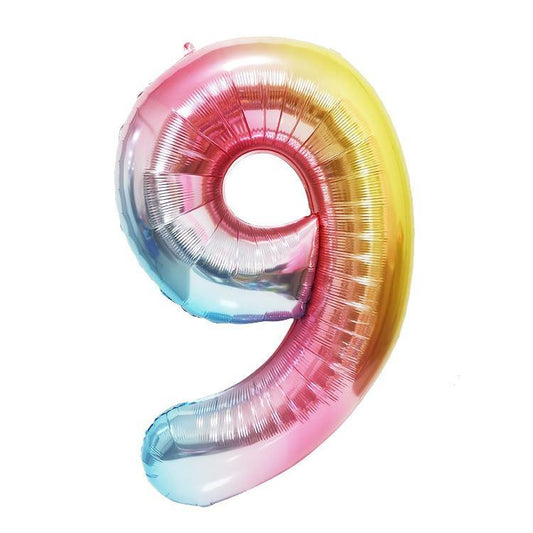 40 inch Gradient Rainbow Number 9 - Number Balloon | Adorbs Online