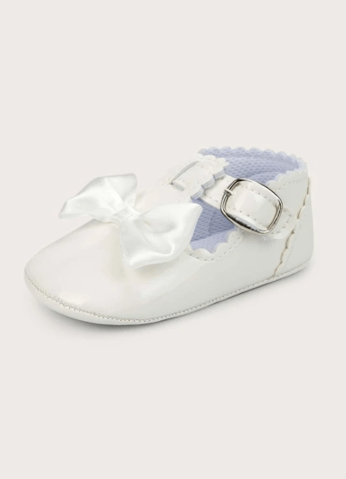 Newborn First walker Girls Bow Décor Flat Formal Shoes