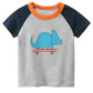 Elephant Character Kids Boys Short T-Shirt  Grey | Adorbs Online