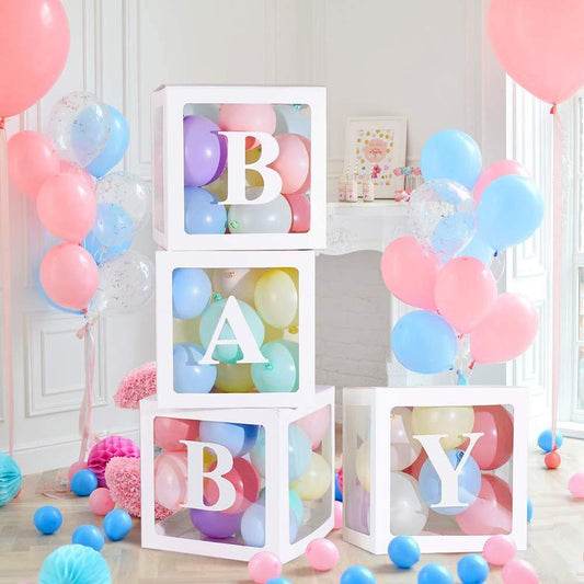Baby Shower Decorations Large Transparent Balloons Décor Baby Girl Boy Box | Adorbs Online