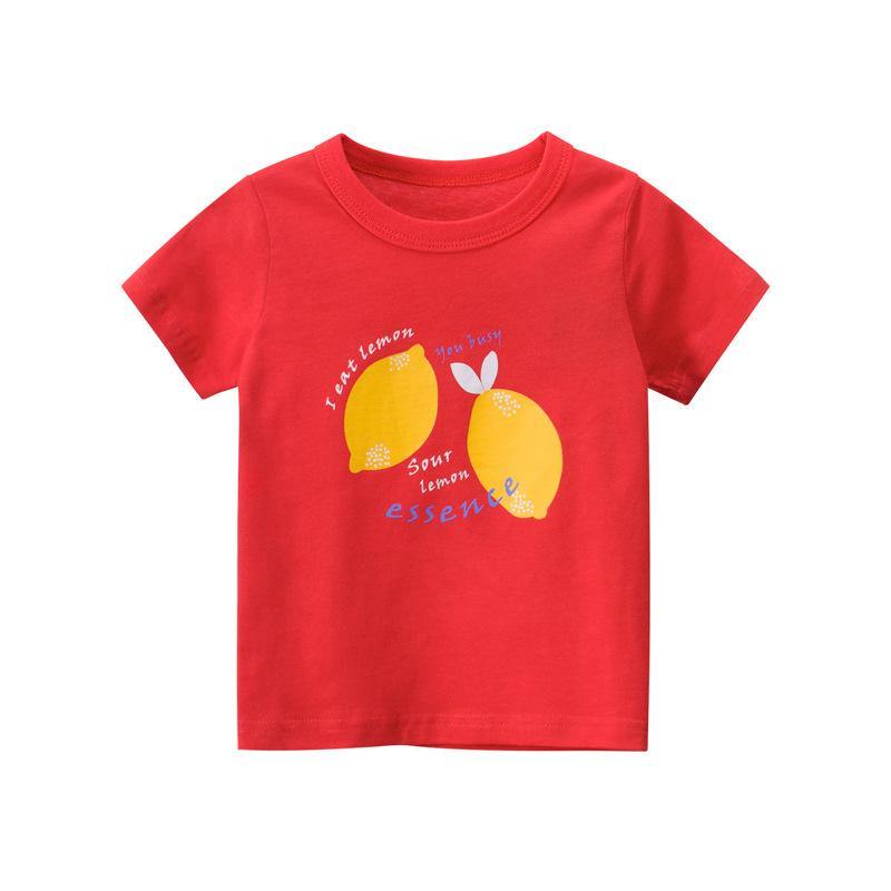 Fruit Design Kids Girls Short Sleeve T-Shirt Red | Adorbs Online