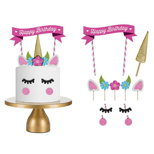 Acrylic Cake Topper - Unicorn Cake Decorations For Birthday Party, Kids Celebration Birthday Unicorn Theme | Adorbs Online