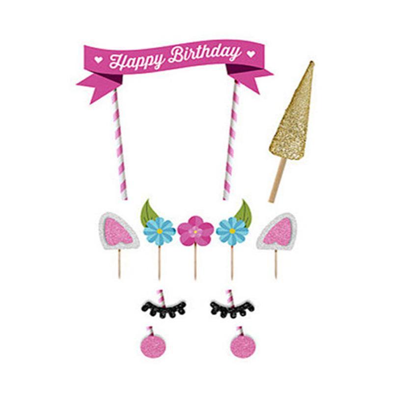 Acrylic Cake Topper - Unicorn Cake Decorations For Birthday Party, Kids Celebration Birthday Unicorn Theme | Adorbs Online