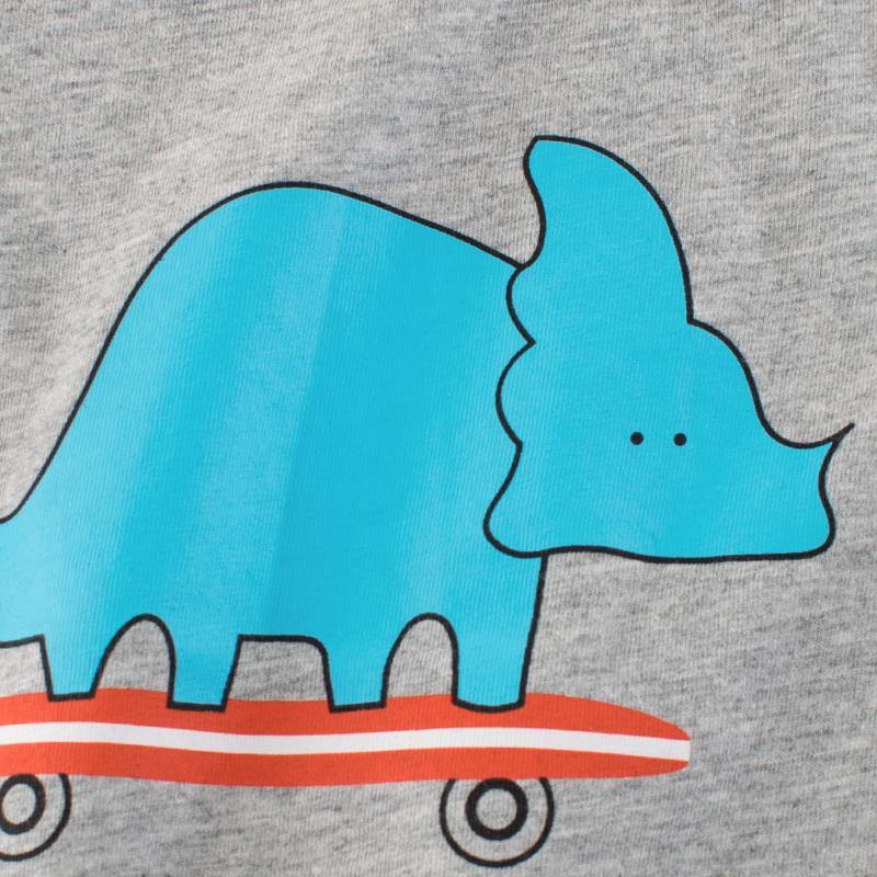 Elephant Character Kids Boys Short T-Shirt  Grey | Adorbs Online