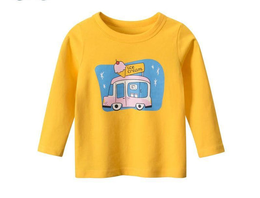 Character Cartoon Kids Girls Long Sleeve T-Shirt Yellow | Adorbs Online