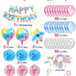 Party Box - 50 Piece Happy Birthday Banner, Cake Toppers Birthday Decorations Boys And Girls Confetti Balloons | Adorbs Online