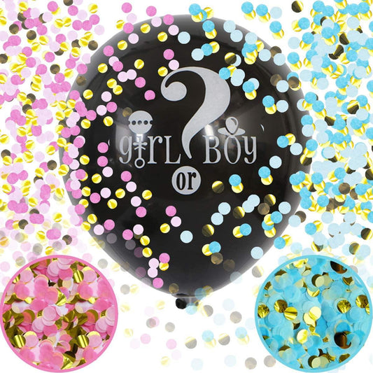 High Quality 36 Inch Gender Reveal Balloon With Pink & Blue Writing & Confetti | Adorbs Online