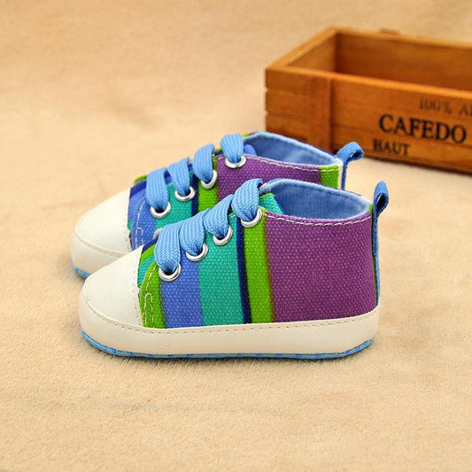 Adorbs cute fashionable stylish colourful canvas sneakers for new born infants baby shoes girls boys children blue