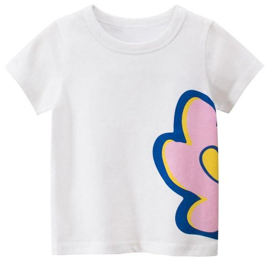 Sunflower  Kids Girls Short Sleeve T-Shirt White | Adorbs Online