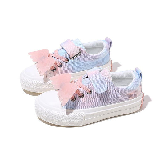 Girls Sneakers Low Top Comfy Wearable Shoes Bow Unicorn Design Pink | Adorbs Online