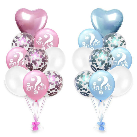 BubbleBean - Pink and Blue Bunched Party Helium Balloons - Gender Reveal Baby Shower | Adorbs Online